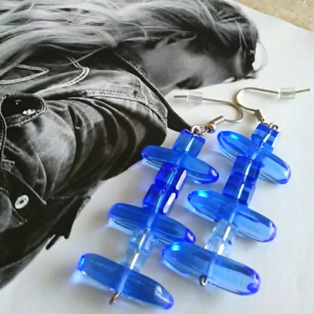 Blue Sapphires Gems Earrings